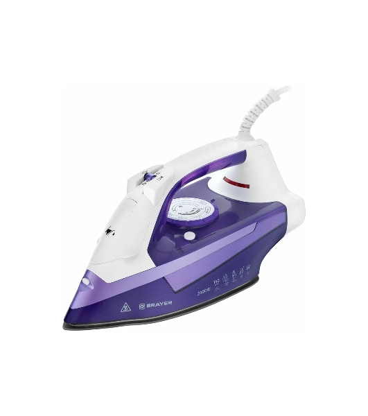 Паровой утюг BRAYER BR4004, 2400 Вт, 280 мл, 140 г/мин, керам.подошва, антикап, разбрызг, самоотчис