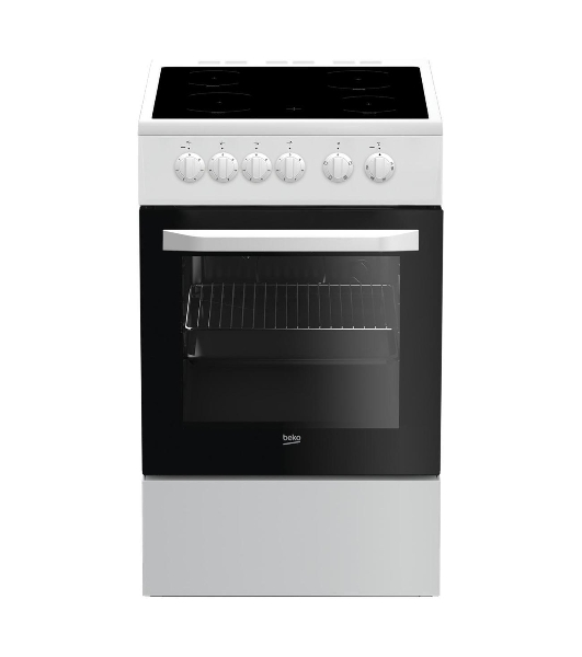 Плита электрическая Beko FFSS57001W белый, конфорок 4 шт, духовка 60 л, 50 см x 85 см x 60 см
