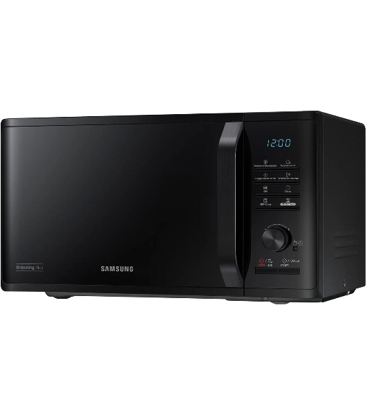 Микроволновая печь Samsung MG23K3515AK/BW черный, 23 л, 800 Вт, переключатели - кнопки, поворотный механизм