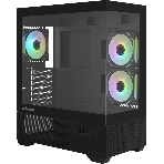 Компьютерный корпус ZALMAN CHRONIX V2, ATX, BLACK, WINDOW, 1xCombo (3.5’’ or 2.5’’), 1x3.5’’HDD, 2x2.5’’SSD, 1xUSB2.0, 1xUSB3.0, 1xUSB Type-C, SIDE 2x120мм ARGB, REAR 1x120мм ARGB, фото 1
