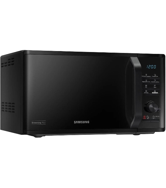 Микроволновая печь Samsung MG23K3515AK/BW черный, 23 л, 800 Вт, переключатели - кнопки, поворотный механизм