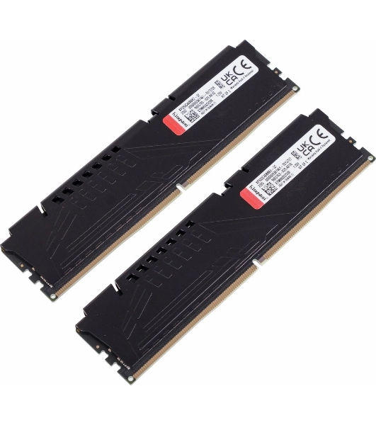 Оперативная память Kingston Fury Beast, DDR5, 32GB (2x16GB), 5200MHz, CL40, DIMM, радиатор, черный