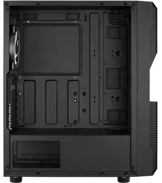 Корпус Aerocool/Formula Menace Saturn RGB-G-BK-v1 (3xUSB, 2xAudio, 0.5 мм, 120 мм FAN, прозрачная стенка-закаленное стекло, mATX