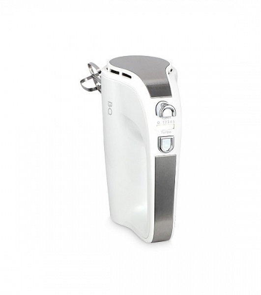 Миксер BQ MX423 White-Steel, Мощность 500 Вт, 5 скоростей, Режим Турбо