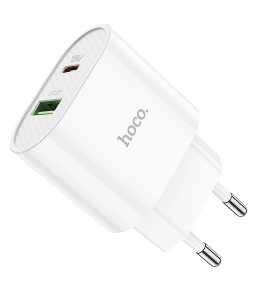 Сетевое зарядное устройство HOCO (6931474757319) C95A Lineal PD 20W+QC3.0 (белый)