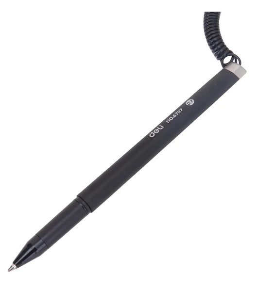 Ручка гелевая Deli E6797black черный, d=0.7мм, черные чернила, на подставке, линия 0.55мм