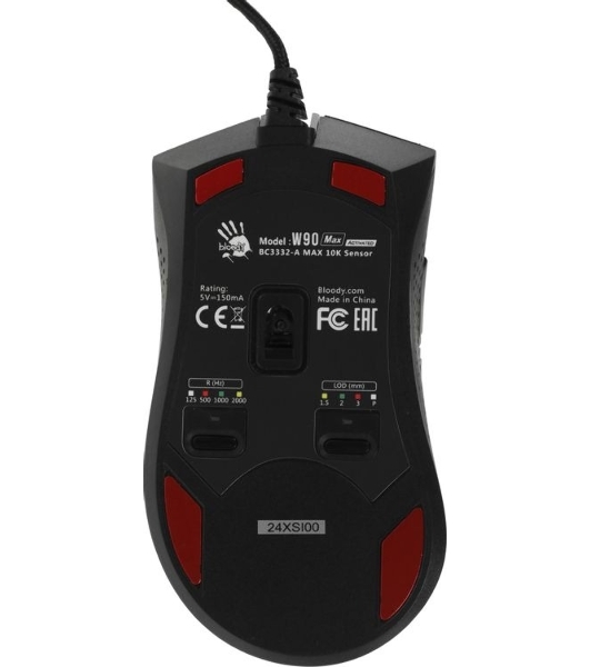 Мышь проводная A4Tech Bloody W90 Max черный, 10000 dpi, USB, кнопки - 10