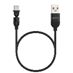 Кабель Maxvi MC-19M black, USB-A - microUSB, 2.4A, LED ток макс. нагрузки 2.4А, макс. напряжение 5V; стандарт USB 2.0; длина кабеля 1.5м, нейлоновая оплетка, металлические корпуса разъемов,LED подсветка, цвет: черный, фото 1