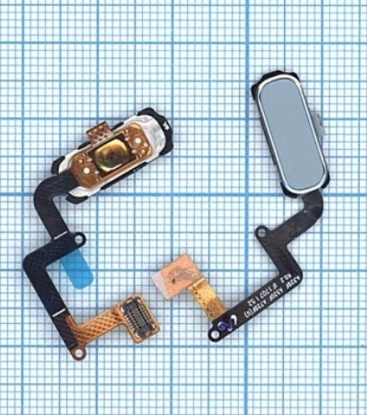 Кнопка HOME в сборе с механизмом и шлейфом для Samsung A320, синяя