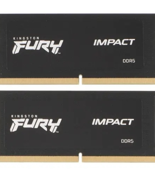 Оперативная память Kingston Fury Impact, DDR5, 32Gb (2x16 Gb), 4800 MHz, CL38, SO-DIMM