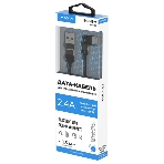 Кабель Maxvi MC-19M black, USB-A - microUSB, 2.4A, LED ток макс. нагрузки 2.4А, макс. напряжение 5V; стандарт USB 2.0; длина кабеля 1.5м, нейлоновая оплетка, металлические корпуса разъемов,LED подсветка, цвет: черный, фото2