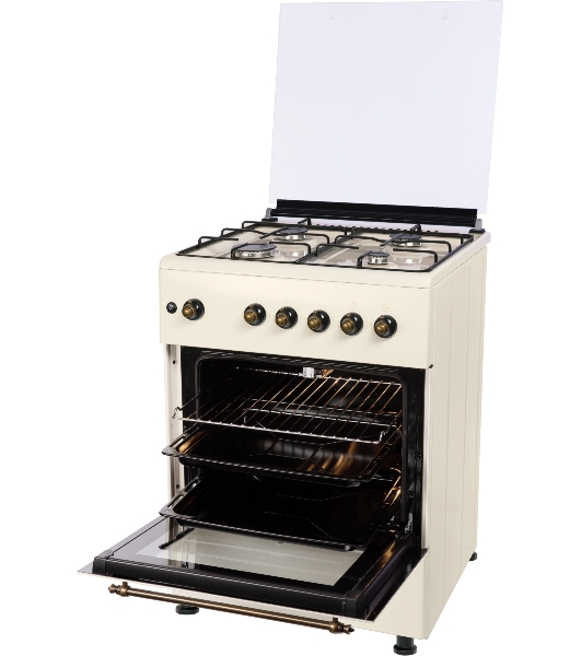 Плита газовая Nordfrost GG 6061 Y бежевый, конфорок 4 шт, духовка 63 л, 60 см x 89 см x 60 см