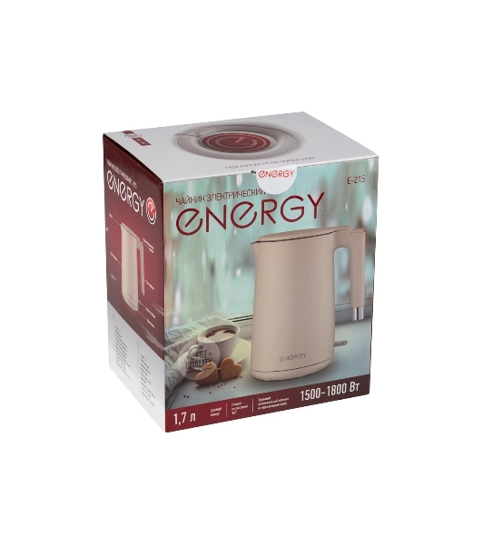 Чайник электрический Energy E-215 1.7л, двойной корпус, бежевый