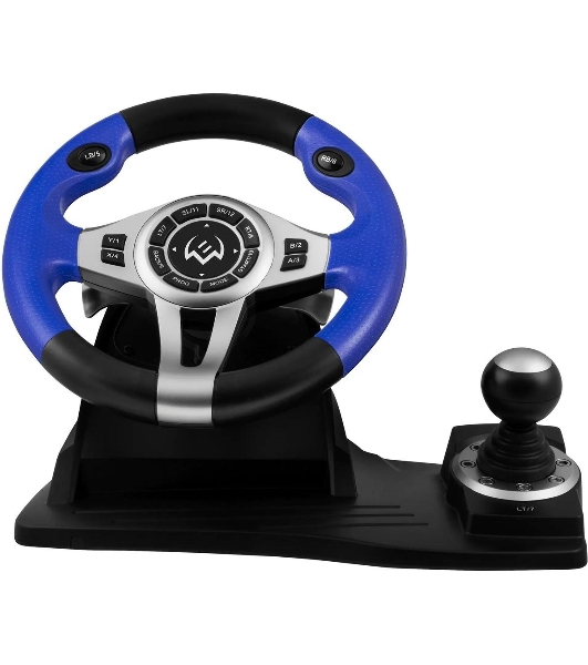 Руль черный SVEN GC-W600 (виброотдача, педали, джойстик, 12 кн., USB)
