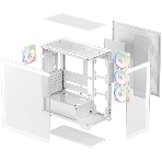 Компьютерный корпус Deepcool CG580 4F V2 WH без БП, боковое окно (панорама), 4x120мм ARGb PWM вентилятора, белый, ATX (R-CG580-WHADA4-G-2), фото2