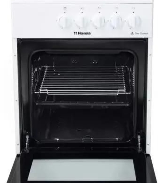 Плита газовая Hansa FCGW510029A белый, конфорок 4 газовых, духовка 53 л, 50 см x 85 см x 57 см