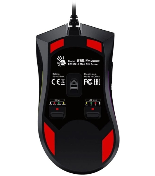 Мышь проводная A4Tech Bloody W90 Max черный, 10000 dpi, USB, кнопки - 10