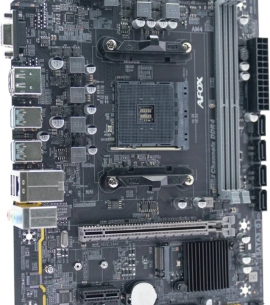 Материнская плата AFOX B550-MA-V4, AM4, AMD B550, 2xDDR4, 4xSATA, 1xM.2, 1xPCIe 3.0 x16, 1xPCIe 3.0 x1, 1xVGA, 1xHDMI, 1xDP, 1x1Gb LAN, 4xUSB-A 5Gbps, 2xUSB-A 2.0, 5.1, mATX