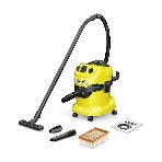 Строительный пылесос Karcher WD 4 P V-20/5/22 желтый, 1000 Вт, уборка сухая/сбор воды/выдув, пылесборник мешок/контейнер, 20 л, фото 1