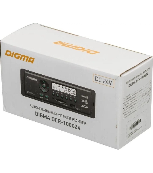 Автомагнитола Digma DCR-100G24, 1 DIN, USB Type-A, AUX