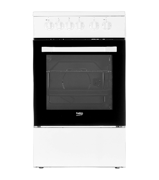 Плита электрическая Beko FFSS57000W белый, конфорок 4 электрических, духовка 60 л, 50 см x 85 см x 60 см