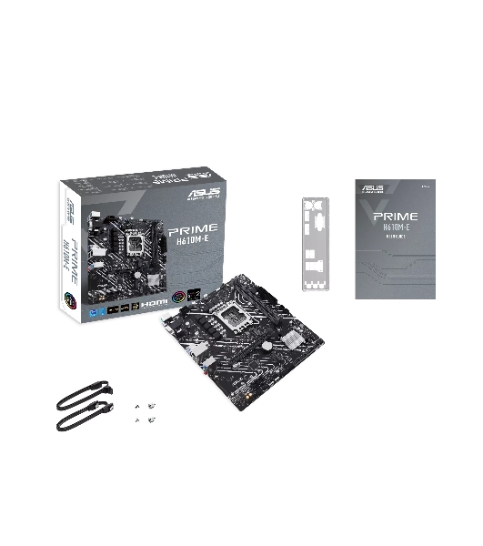 Материнская плата ASUS PRIME H610M-E-CSM, LGA 1700, Intel H610, 2xDDR5, 4xSATA, 2xM.2 PCIe 3.0 (x2, x4), 1xPCIe 4.0 x16, 1xPCIe x1, 1xHDMI, 1xDP, 1xVGA, 2xUSB-A 2.0, 2xUSB-A 3.2 Gen 1, 1x 1Gb LAN, 3x3.5 мм, 7.1, mATX