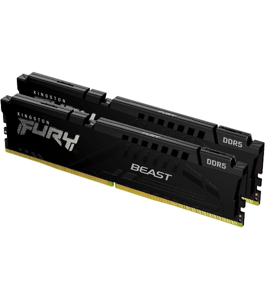 Оперативная память Kingston Fury Beast, DDR5, 64Gb (2x32 GB), 6400 MHz, CL32, DIMM, радиатор, черный