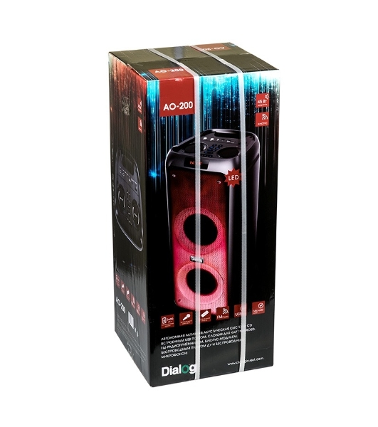 Акустическая колонка 1.0, Dialog Oscar AO-200 45WRMS, Караоке с беспр. микр., BT/FM/USB/SD/LED