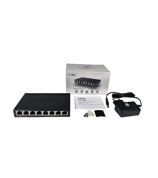 Коммутатор D-Link DGS-1008D/R1A, 8×1 Гбит/с, неуправляемый