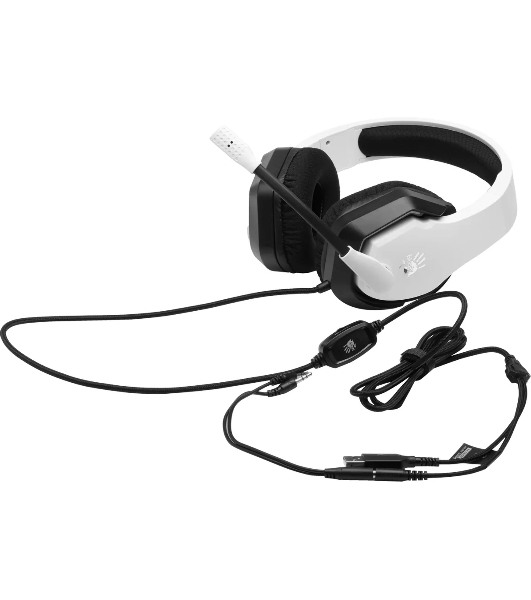 Гарнитура Bloody G260P белый-чёрный, проводная, USB, подсветка