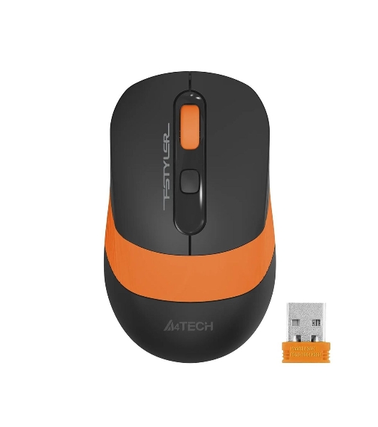 Мышь беспроводная A4Tech Fstyler FG10 черный/оранжевый, 2000 dpi, радиоканал, USB, кнопки - 4