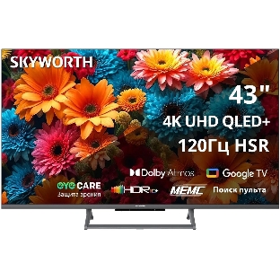 Телевизор Skyworth 43' 43Q67H черный QLED UHD 120Hz Smart TV Google TV 2GB/16GB