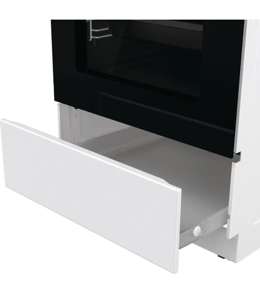 Плита электрическая Gorenje GEC5C42WG белый, конфорок 4 электрических, духовка 70 л, 50 см x 85 см x 59.4 см (без крышки)
