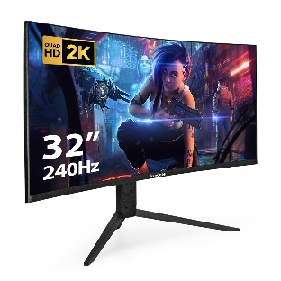 Монитор 31.5' ExeGate Combat EC3207TA VA 2560x1440, 240 Гц, 1 мс, 16:9, 300 кд/м², 1xHDMI, 2xDP, 2xUSB, 3.5 мм, изогнутый R1500, черный
