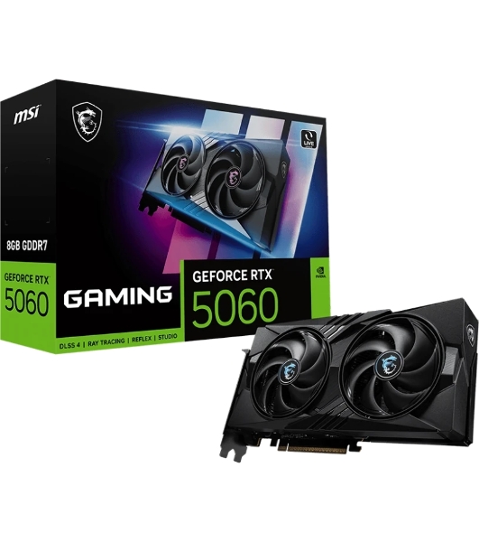 Видеокарта MSI RTX 5060 8G GAMING, NVIDIA RTX 5060, 8Gb, GDDR7, 128 bit, PCI-E 5.0, HDMIx1, DPx3, HDCP, 2512 MHz