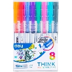 Набор ручек роллер Deli Think EQ300-8C ассорти, d=0.5мм, ассорти чернила (8шт) стреловидный пишущий наконечник, фото3