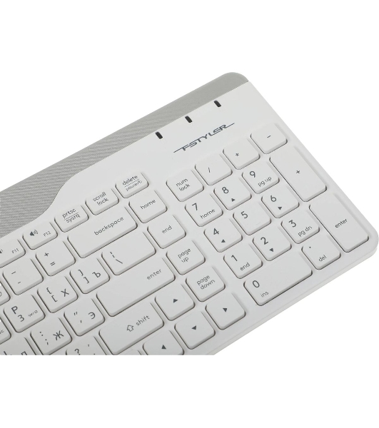 Комплект клавиатура+мышь A4Tech FStyler FB2535C беспроводной, USB + Bluetooth, 2000 DPI, белый