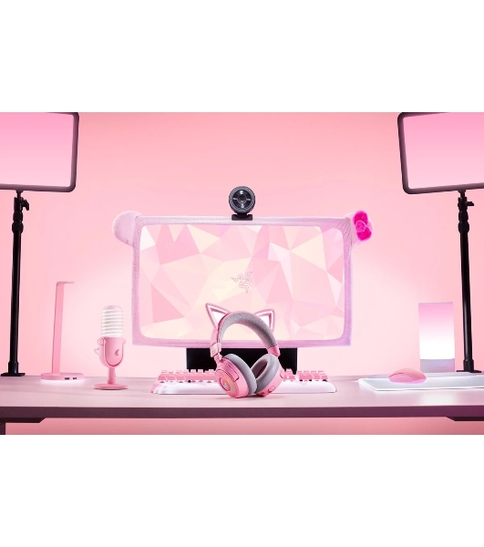 Гарнитура Razer Kraken Kitty V3 Pro Quartz розовый, беспроводная, bluetooth, до 70 ч, подсветка