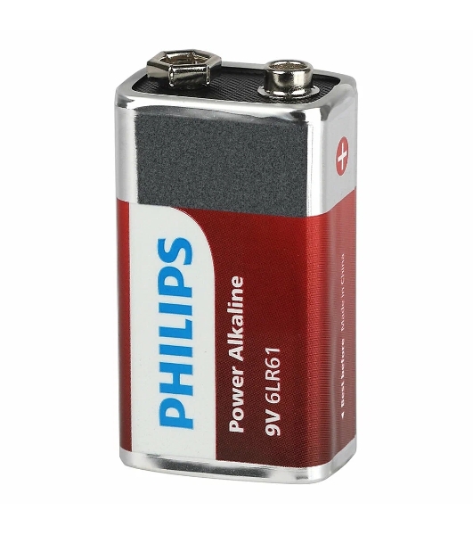 Элемент питания алкалиновый 'крона' 6LR61 9В Power (блист. 1шт) Philips Б0062717