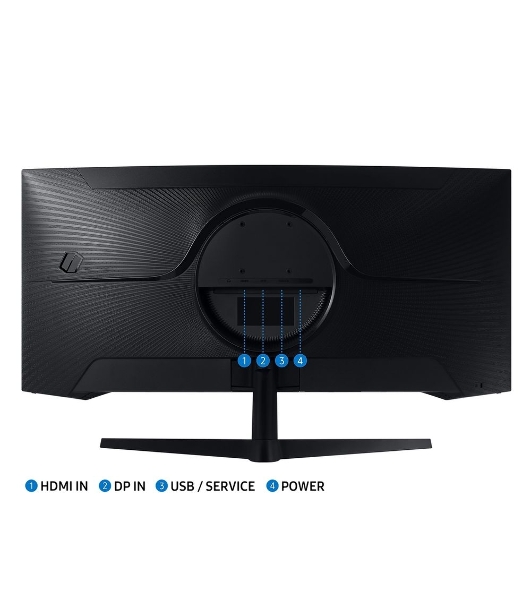 Монитор 34' Samsung Odyssey G5 C34G55TWWI VA 3440x1440, 165 Гц, 1 мс, 21:9, 250 кд/м2, 1xHDMI, 1xDP, изогнутый, черный