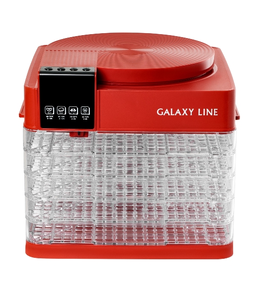 Сушилка для овощей и фруктов Galaxy Line GL 2630, красный, с электронным управлением, 450 Вт