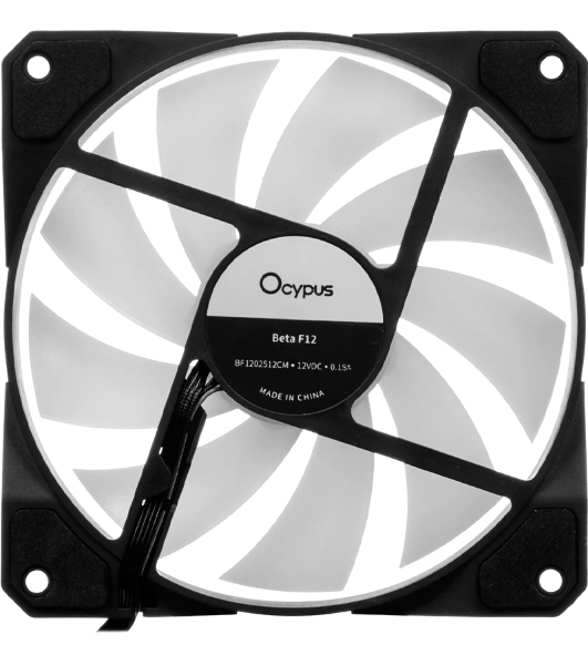 Реверсный вентилятор Fan Ocypus Beta F12 BK ARGB PWM черный