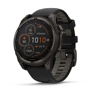 Умные часы Garmin Fenix 8, 1.6' AMOLED, Wi-Fi, Bluetooth, NFC, 100м, серый / черный