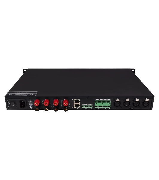 Усилитель Intrend ITAMP-4x500-TD четырехканальный, 4x500W/4Ом, 4x300W/8Ом, мостовой режим: 2x1000W/8Ом, 2x1000W/100V, 2x600W/70V, поддержка Dante, встроенный DSP