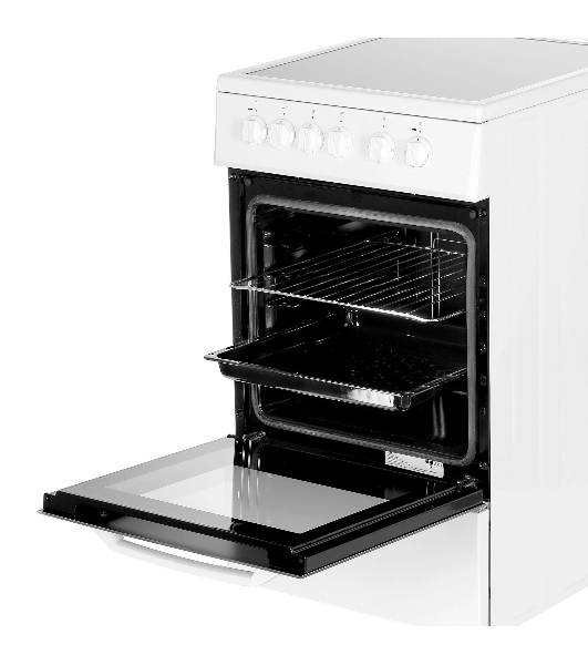 Плита электрическая Beko FFSS57000W белый, конфорок 4 электрических, духовка 60 л, 50 см x 85 см x 60 см