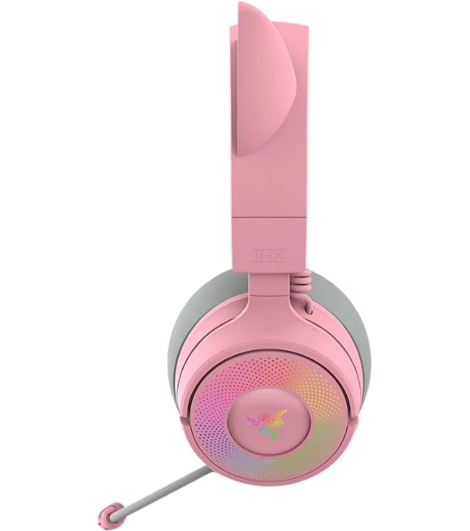 Гарнитура Razer Kraken Kitty V3 Pro Quartz розовый, беспроводная, bluetooth, до 70 ч, подсветка