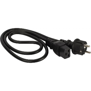 Шнур питания Lanmaster LAN-PP19/SH-0.5-BK C19-Schuko проводник.:3x1.5мм2 0.5м 220В 16А черный