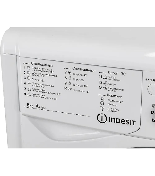 Стиральная машина Indesit IWSB 5105 (CIS) белый, загрузка фронтальная 5 кг, 1000 об/мин., класс: А