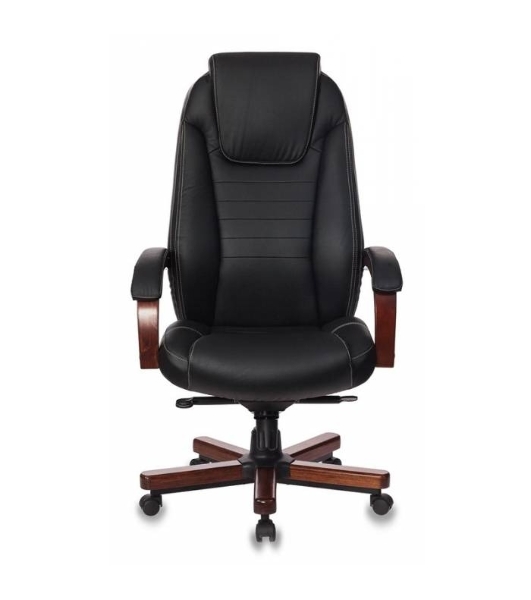 Кресло Бюрократ T-9923WALNUT/BLACK черный, кожа