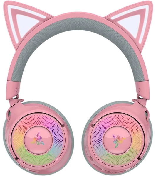 Гарнитура Razer Kraken Kitty V3 Pro Quartz розовый, беспроводная, bluetooth, до 70 ч, подсветка